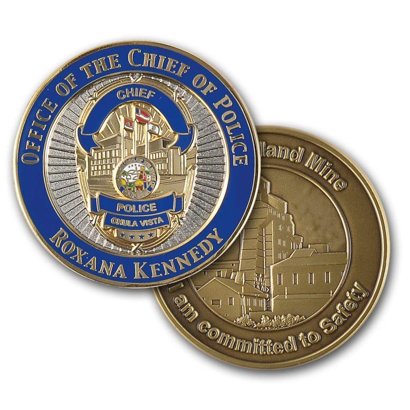 Custom 2 1/4" (2.25") Custom Challenge Coin Double Sided Struck Brass - 9
